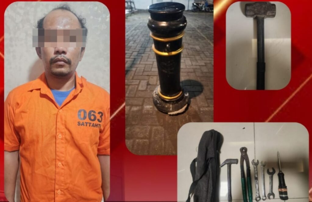 Polsek Pabean Cantikan Amankan DPO Pencuri 14 Bollard Di Kawasan Kembang Jepun. 